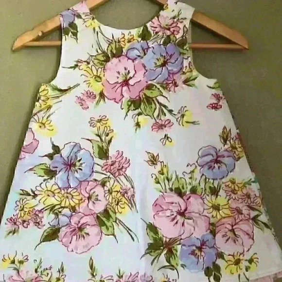 Patchwork pinafore a-line girl dress 3-4 - Picture 6 of 7